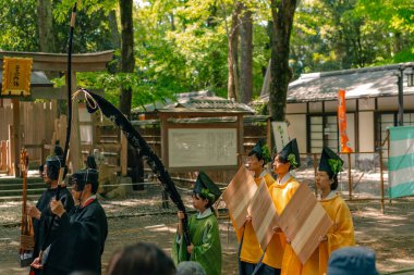 Kyoto, Japonya - 3 Mayıs 2025 Yabusame Shinji ayini Shimogamo Tapınağı i. Yüksek kalite fotoğraf