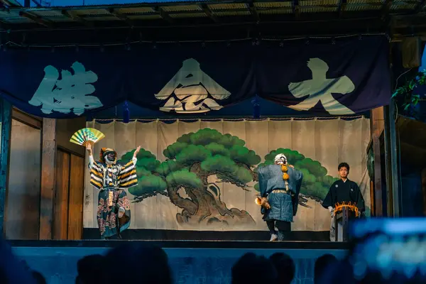 Kyoto, Japonya - 3 Mayıs 2025 Senbon Enma-do Dainenbutsu Kyogen. Yüksek kalite fotoğraf
