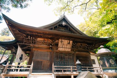 Shikoku, Japonya - 2 Mayıs 2025 Yakuri Tapınağı No. Japonya 'nın Kagawa bölgesindeki Shikoku Haccında 85 kişi. Yüksek kalite fotoğraf