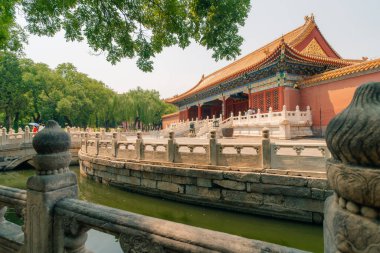 Pekin, Çin. - 2 Mayıs 2025 Saray, Yasak Şehir Müzesi sınırları içinde pagoda. Yüksek kalite fotoğraf