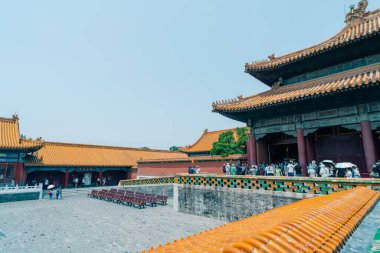 Pekin, Çin. - 2 Mayıs 2025 Saray, Yasak Şehir Müzesi sınırları içinde pagoda. Yüksek kalite fotoğraf