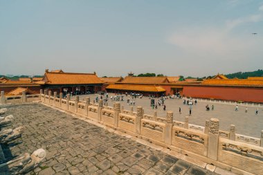 Pekin, Çin. - 2 Mayıs 2025 Saray, Yasak Şehir Müzesi sınırları içinde pagoda. Yüksek kalite fotoğraf