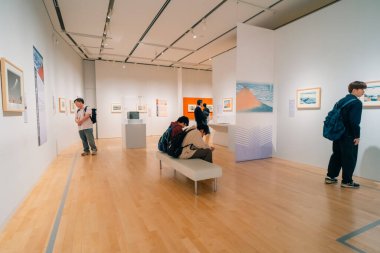 Tokyo, Japonya- 21 Haziran 2025 Sumida Hokusai Müzesi Sumida City, Tokyo, Japonya 'da Katsushika Hokusai' nin yaşam sanatı üzerine sergilenmektedir. Yüksek kalite fotoğraf