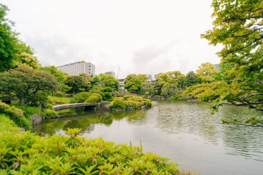Tokyo, Japonya 'daki eski Yasuda Garden. Yüksek kalite fotoğraf