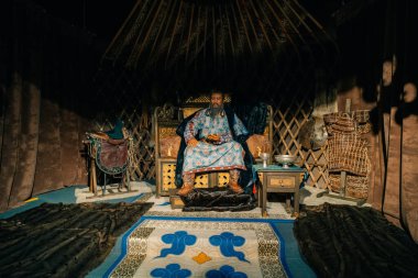  ULAANBAATAR. Moğollar. 18 Mayıs 20125 Cengiz Han Ulusal Müzesi Moğolistan. - Evet. Yüksek kalite fotoğraf