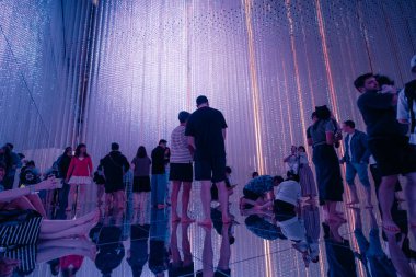 Tokyo, Japonya - 2 Ağustos 2025 Tokyo 'daki Laboratuar Gezegenleri Sanat Müzesi. Yüksek kalite fotoğraf