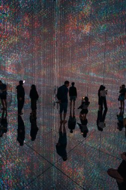 Tokyo, Japonya - 2 Ağustos 2025 Tokyo 'daki Laboratuar Gezegenleri Sanat Müzesi. Yüksek kalite fotoğraf