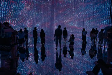 Tokyo, Japonya - 2 Ağustos 2025 Tokyo 'daki Laboratuar Gezegenleri Sanat Müzesi. Yüksek kalite fotoğraf