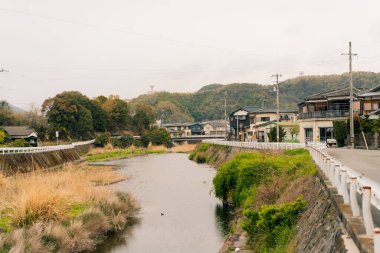 Uwajima, Japonya - 10 Ağustos 2025 Uwajima şehir merkezi manzarası. Yüksek kalite fotoğraf
