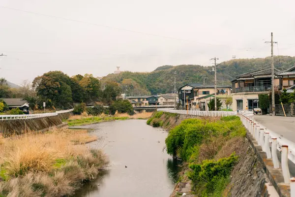 Uwajima, Japonya - 10 Ağustos 2025 Uwajima şehir merkezi manzarası. Yüksek kalite fotoğraf