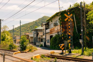 Shikoku Adası Demiryolu, Japonya. Yüksek kalite fotoğraf