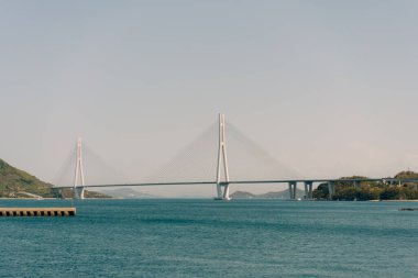 Shimanami kaido bisiklet rotası, Japonya. Tatara Köprüsü. Yüksek kalite fotoğraf