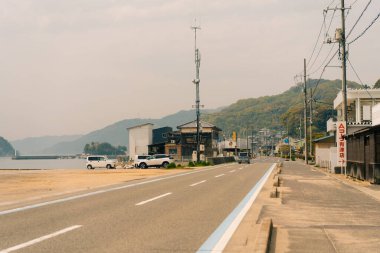 Shimanami Kaido ve Bisiklet Yolu, Japonya manzarası. Köprü. Yüksek kalite fotoğraf