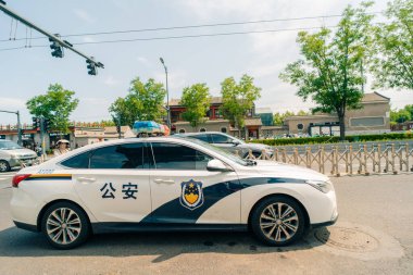 Pekin, Çin - 2 Haziran 2025 Polis arabası. Yüksek kalite fotoğraf