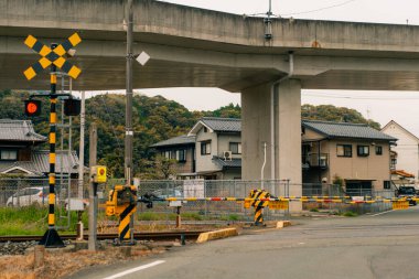 Ehime ilindeki Ozu kasabası, Shikoku, Japonya - 10 Ağustos 2025. Yüksek kalite fotoğraf