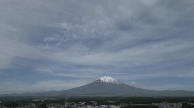 Fuji Dağı ve Gotemba şehrinin hava manzarası