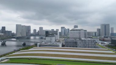 Tokyo, Japonya - 10 Ağustos 2025 Kiba Parkı hava manzaralı