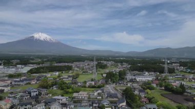 Fuji Dağı ve Gotemba şehrinin hava manzarası