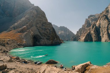 View on Kol-suu lake in Naryn Region Kyrgzstan. High quality photo