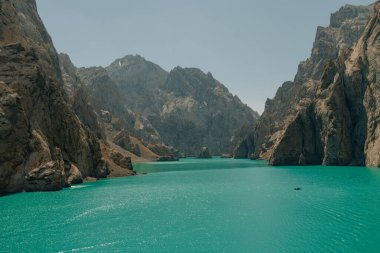View on Kol-suu lake in Naryn Region Kyrgzstan. High quality photo