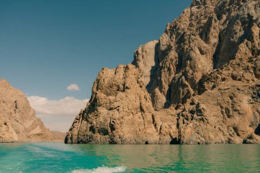 View on Kol-suu lake in Naryn Region Kyrgzstan. High quality photo