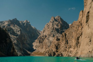 View on Kol-suu lake in Naryn Region Kyrgzstan. High quality photo