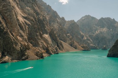 View on Kol-suu lake in Naryn Region Kyrgzstan. High quality photo