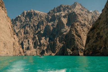 View on Kol-suu lake in Naryn Region Kyrgzstan. High quality photo