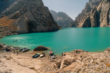View on Kol-suu lake in Naryn Region Kyrgzstan. High quality photo