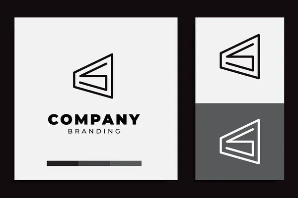 Conception Géométrique Logo Lettre Couleur Noire — Image vectorielle