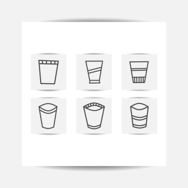 Siyah çizgili kupa simgesi tasarım şablonu