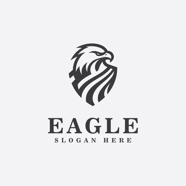 Дизайн Логотипу Eagle Монохромному Спортивному Стилі Чорно Білий Ліцензійні Стокові Вектори