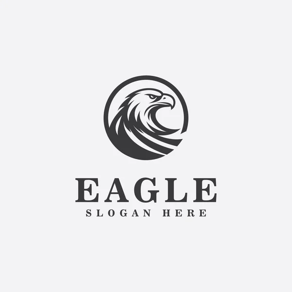 Дизайн Логотипу Eagle Монохромному Спортивному Стилі Чорно Білий Стоковий вектор