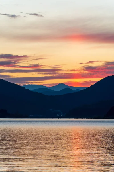 Sunset Area Kawaguchiko Lake Japan — Stock Photo, Image