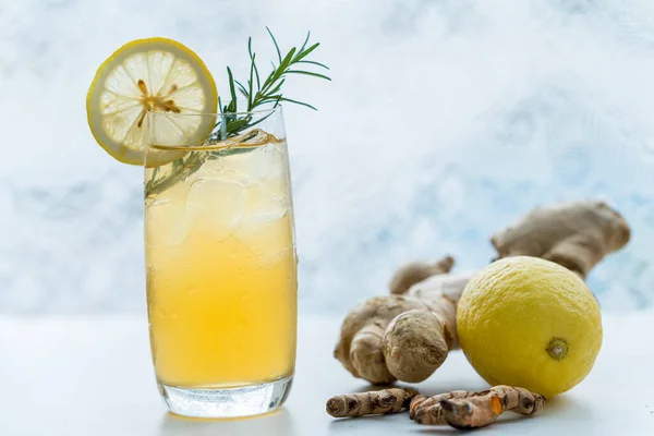 Herbal Tea Herbal Tea Lemongrass Ginger Ice Glass Cup — Stock Photo, Image