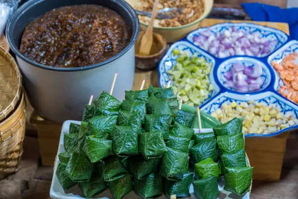 Makanan Vegan Miang Kham Adalah Makanan Tradisional Dari Thailand — Stok Foto