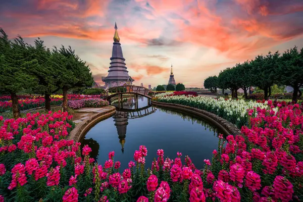 Místo Pro Volný Čas Národní Park Doi Inthanon Thajsku Pagoda — Stock fotografie