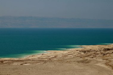 Ürdün 'ün Ölü Deniz kıyılarının havadan görünüşü, Ürdün.