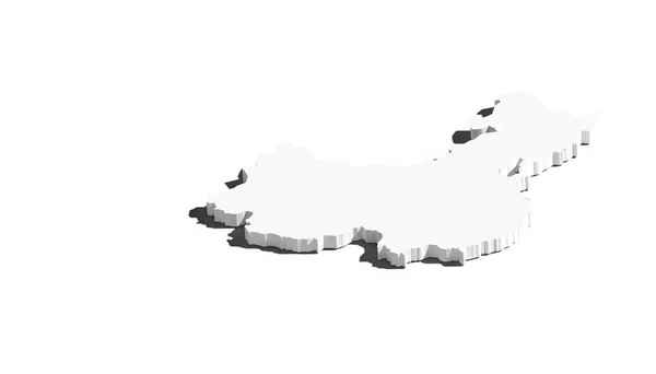 China Map Illustration White Background Style — Stock Photo, Image