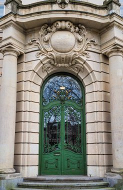 Carved wooden old door in Berlin