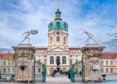 Berlin, Germany - January 01, 2023: Baroque palace Schloss Charlottenburg ad a park in Western Berlin. Famous tourist landmark