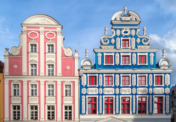 Красочные Фасады Старинных Домов Старом Городе — стоковое фото