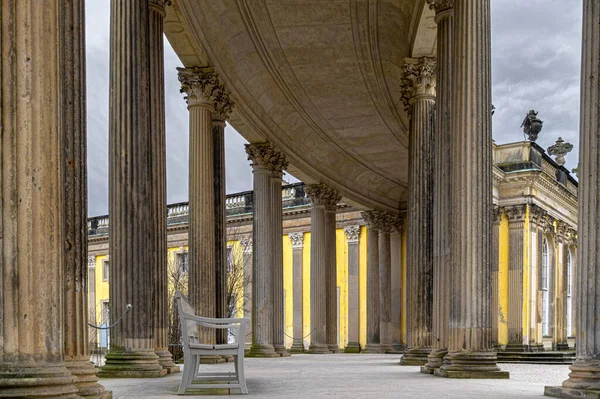 Potsdam Brandenburg Γερμανία Ιανουαρίου 2023 Αρχαίο Βασιλικό Παλάτι Σανσούτσι Και — Φωτογραφία Αρχείου