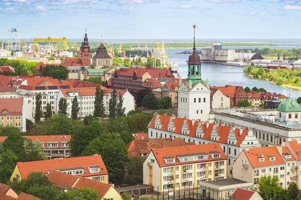 Old Town Oder River Szczecin Poland Stockfoto