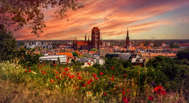 Gdansk 'ta Manzaralı Yaz Panoraması