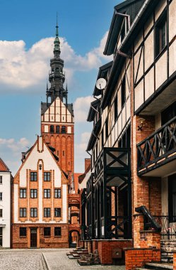 Ancient houses in the historic district of Elblag clipart