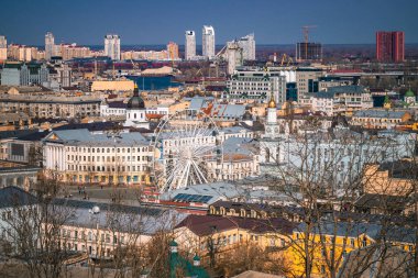 Kentsel Kyiv şehri, Ukrayna. Hava görünümü