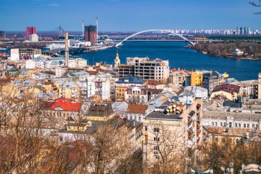 Kentsel Kyiv şehri, Ukrayna. Hava görünümü
