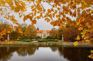 Gdansk 'taki Oliwa Park' ta sonbahar sisi