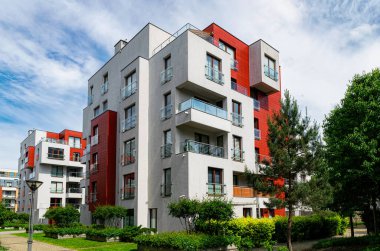 Modern apartman binası. Konut geliştirme